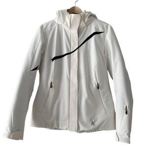 Spyder Amp Women’s Ski Jacket Size 10 White Black Stripe